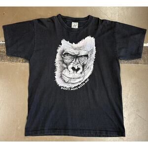Vintage 90s Gorilla Animal Nature Tee “Don’t Mess With Me” Wildlife Shirt 1996